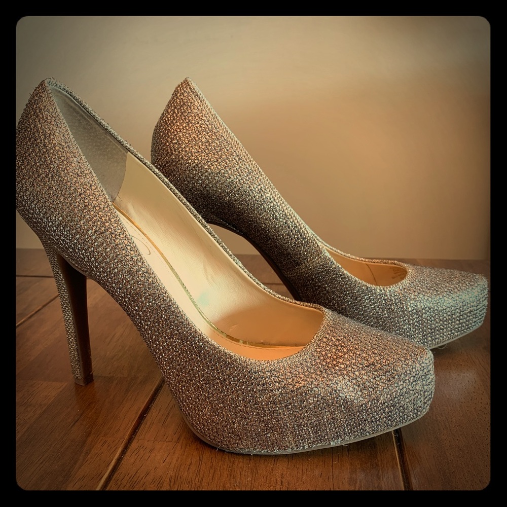 Jessica Simpson studded platform pumps